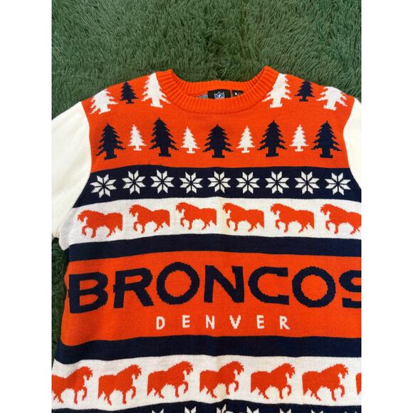 Denver Broncos Adult National Football League NFL Large Ugly Christmas Sweater - Picture 5 of 5